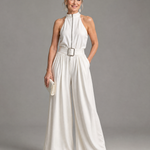 Erin | Belted High-Neck Wide-Leg Jumpsuit