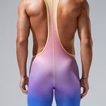Men's Skin-Friendly Sporty Cut Body-Contouring Fit Wrestling Singlet Bodysuit