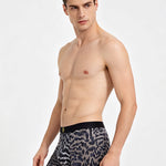 3 Pack Men's Leopard Print Antibacterial Skin-Friendly Trunks