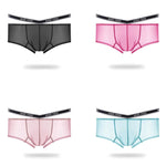 Men's Transparent Ice Silk Waistband Separate Briefs