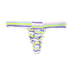 3 Pack Men's Low Rise Breathable Rainbow Sports Striped Thongs