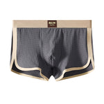 4 Pack Men's Solid Textured Minimalist Mid-Rise Breathable Boxer Briefs