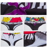 Men's Quick-Dry Low-Rise Alphabet Print Swim Briefs
