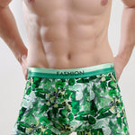 Men's Ice Silk Sexy Breathable Printed Boxers Briefs