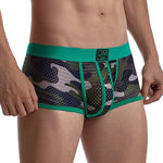 2 Pack Men's Camouflage Print Mesh Supportive Fit Touch-Free Soft-Touch Trunks