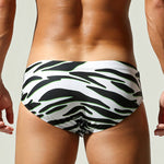 Men's Breathable Tiger Print Beach Vacation Swim Briefs