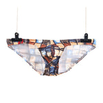 4 Pack Men's Low-Rise Printed U-Pouch Mesh for Breathability Briefs