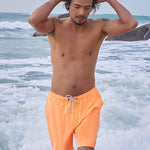 Men's Solid Quick-Dry Built-in Breathable Mesh Liner Travel-Friendly Sporty Board Shorts