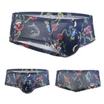 Men's Sexy Botanical Printed Mesh Underwear