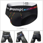 Men's Mesh Briefs With Colorful Spliced Lines