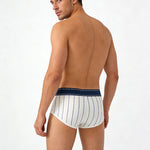 4 Pack Men's Striped Design Soft-Touch Cotton Fabric Breathable Briefs