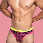 3 Pack Men's Low-Waist Sexy Big Mesh Breathable Transparent Sports Briefs