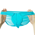 2 Pack Men's Ice Silk Breathable Sexy Low-Rise Anti-Odor Briefs