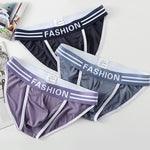3 Pack Men's High-Cut Sexy Comfortable U-Convex Breathable Briefs