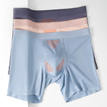2 Pack Men's Solid Color Loose-Fit Workout Prevent Chafing Boxer Briefs