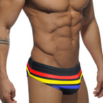 Men's Moisture-Wicking Sexy Striped Color Swim Briefs