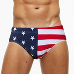 Men's Quick-Dry Printed UV Protection No-Slip Elastic Swim Briefs