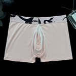 Men's Detachable Pouch Easy-Access Open Fly Modal Split-Crotch Boxers Briefs