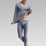 V-Neck Thermal Underwear With Fleece Lined