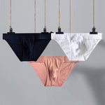 2 Pack Men's Low-Rise High-Cut Ribbed Cotton Bikini