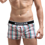 2 Pack Men's Trendy Plaid Design Zero-Irritation Cooling Airflow Supportive Boxers Shorts