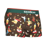 2 Pack Men's Seamless Comfort Playful Style Prints Breathable Trunks