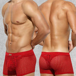 2 Pack Men's Hollow Mesh Sexy Trendy Moisture-Wicking Trunks