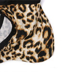 2 Pack Men's Low-Rise Lace-Patched Leopard Print sheer Stretch U-Pouch Bikini