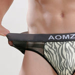 4-pack Men's Sexy Leopard Print Ice Silk Mesh Briefs