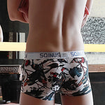 4 Pack Men's Ice Silk Bold Prints Lightweight & Airy Mid-Rise Trunks