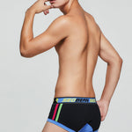 2 Pack Men's Cotton Sport Trunks with U-Pouch & Color-Block Design