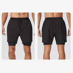 Men's Solid Color Anti-Exposure Liner & Breathable Running Activewear Shorts