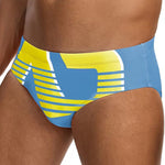 2 Pack Men's Trendy Prints U-Pouch Low-Rise Skin-Friendly Swim Briefs