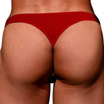 2-pack Men's Ribbed Low-rise Solid Color Thong