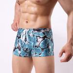Men's Printed Skinny Swim Trunks With Drawstring