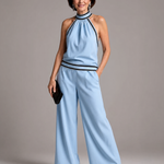 Tessa | Contrast-Trim Wide-Leg Jumpsuit