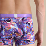 3 Pack Men's Cartoon Modal Printed Briefs And Trunks