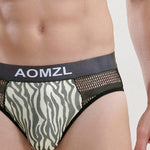 4-pack Men's Sexy Leopard Print Ice Silk Mesh Briefs
