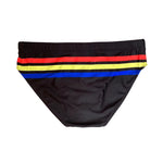 Men's 4-Way Stretch Perfect Fit Colorful Striped Swim Briefs