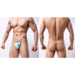 4 Pack Men's Low Rise Sexy Letter Embroidery Lace-Up Thongs