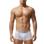 Men's Sexy Transparent Striped Trunks