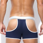 2 Pack Men's Low-Rise Side Vent & Cut-Out Design Breathable Mesh Trunks