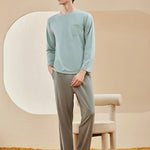 Comfortable Modal Cotton Long Sleeve Couple Pajama Set