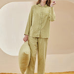 Woven Yarn-dyed Checkerboard Couple Cotton Comfortable Pajama Sets
