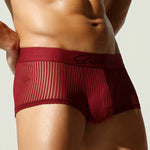 3 Pack Men's Striped Mesh Trunks with Comfort Pouch