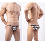 Men's Rhombus Check Pattern Pouch Briefs