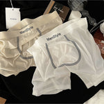 3 Pack Men's Ice Silk Full-Coverage Antibacterial Mid-Rise Boxer Briefs