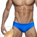 Men's Seamless Comfort Solid Color Shiny Swim Briefs