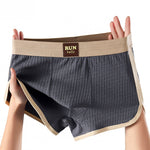 4 Pack Men's Solid Textured Minimalist Mid-Rise Breathable Boxer Briefs