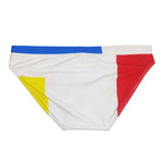 Men's Spliced Color Swim Briefs with Sponge Mats